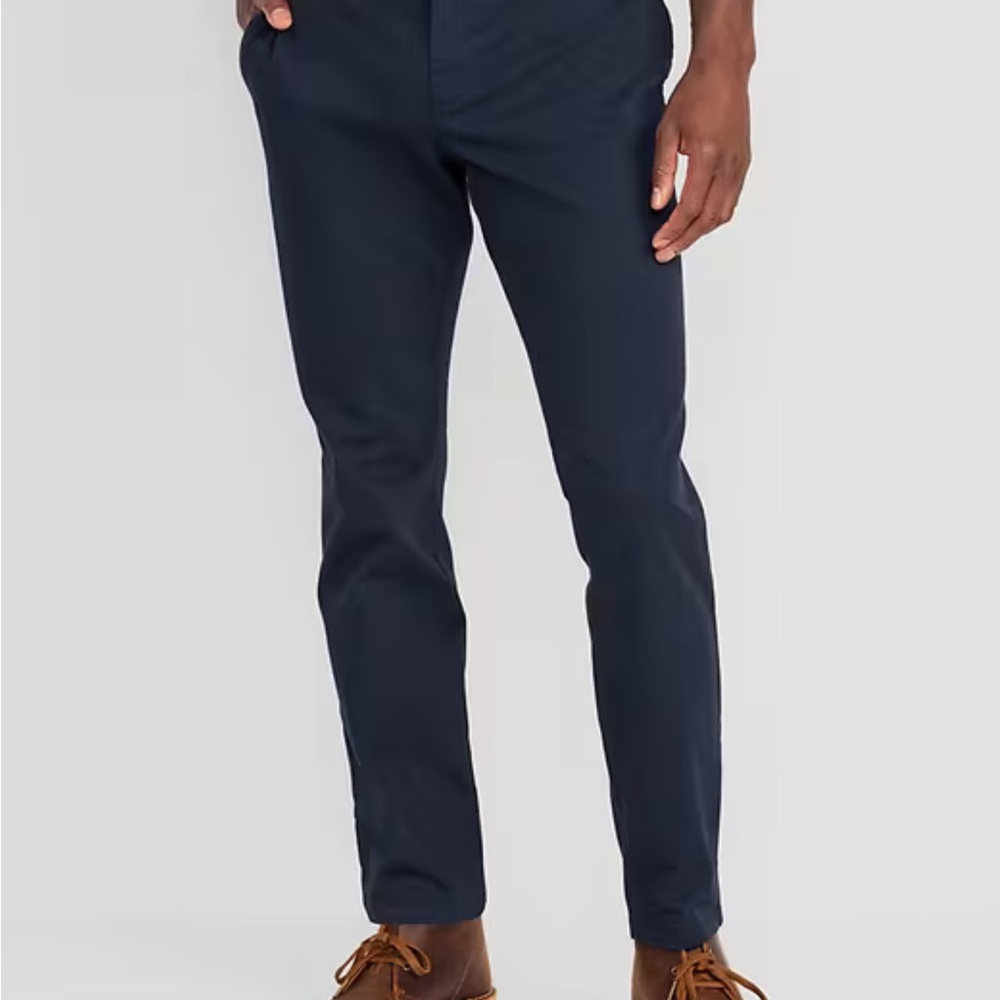 Old Navy Athletic Taper Chino Pants Men’s Large Navy Built In Flex NWOT